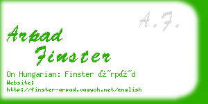 arpad finster business card